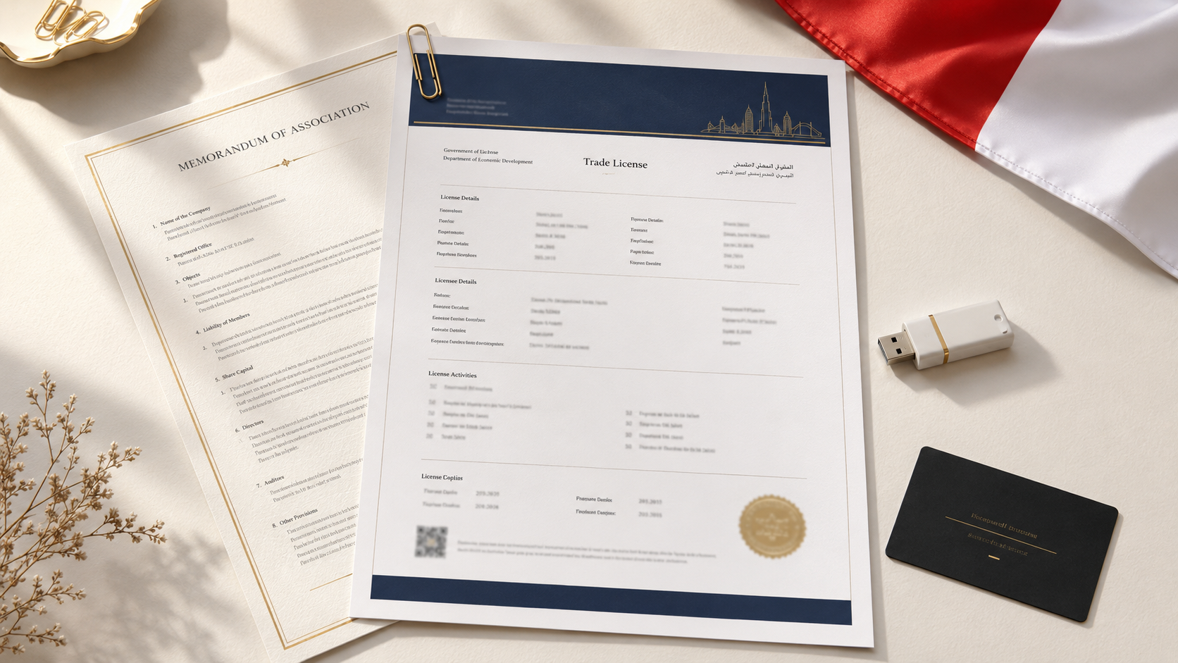 UAE trade license and business documents